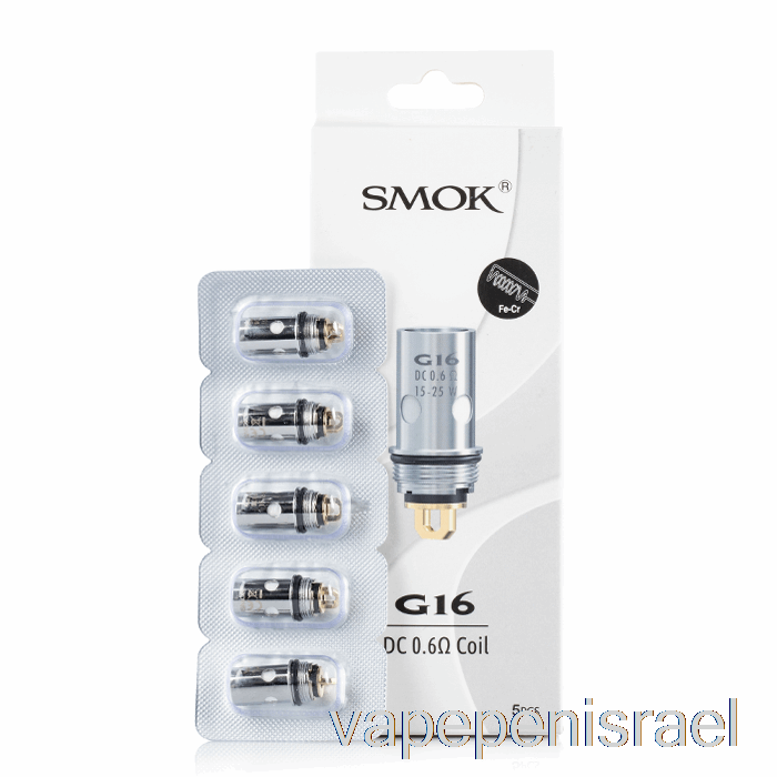 סלילי חלופי Vape Israel Smok G16 חד פעמי 0.6ohm Dc סלילי